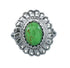 Southwestern Manmade Gaspeite Sterling Silver Ring Size 6-1/2 JX130380